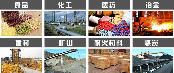 直徑1000型振動(dòng)篩使用的行業(yè):食品，化工，醫(yī)藥，冶金，建材，礦山，耐火材料，煤炭等行業(yè)。