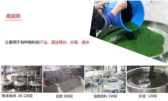用于各種物料的干法，濕法，分級(jí)，脫水等功能