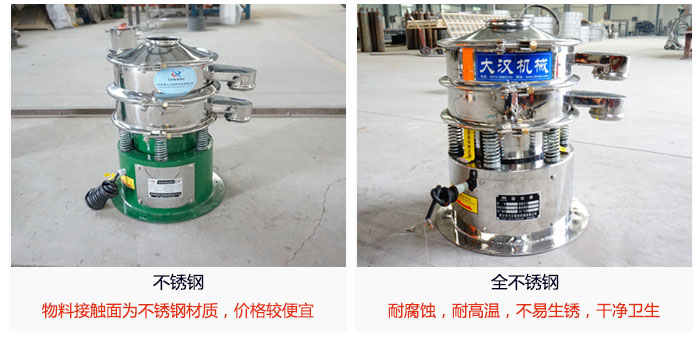 小型圓形篩做工采用：內(nèi)外拋光的制作方法，能夠保證產(chǎn)品的干凈。